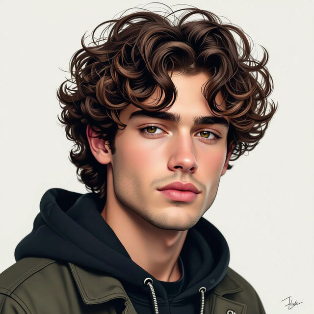Male Curly Hair Drawings gallery