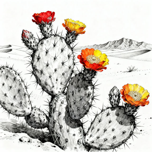 Prickly Pear Cactus Drawings gallery