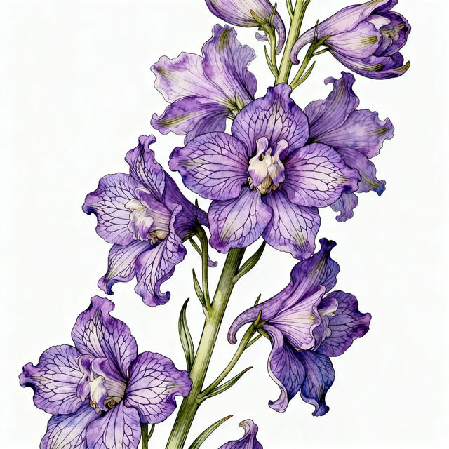 Larkspur Flower Drawing gallery