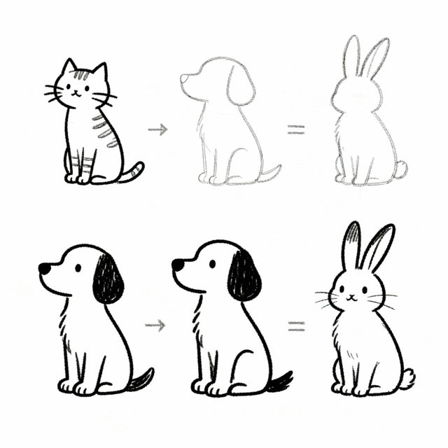 Easy Animal Drawings - Step By Step AI Guides gallery