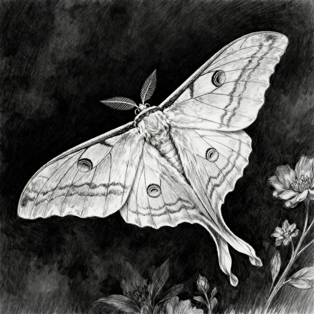 Moth Drawings - AI Generated Art gallery