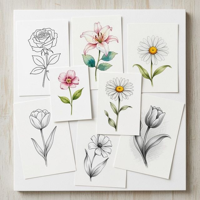 Discover Easy Flower Drawings Made With AI gallery