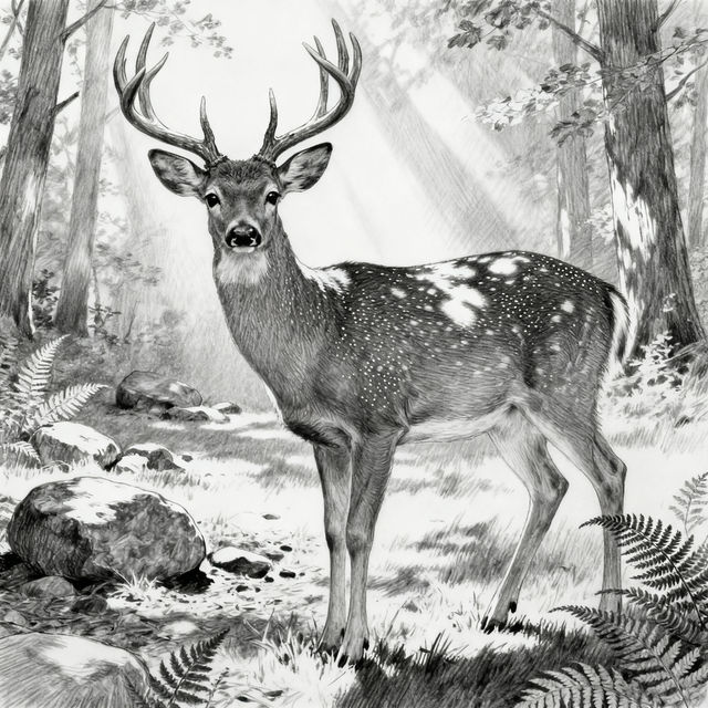 White Tail Deer Drawings - AI Generated gallery
