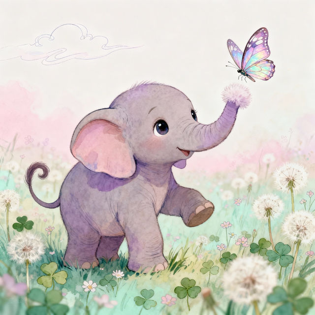 Cute Elephant Drawings - Made With AI gallery