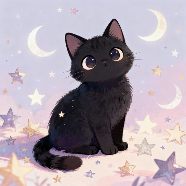 Cute Black Cat Drawings gallery