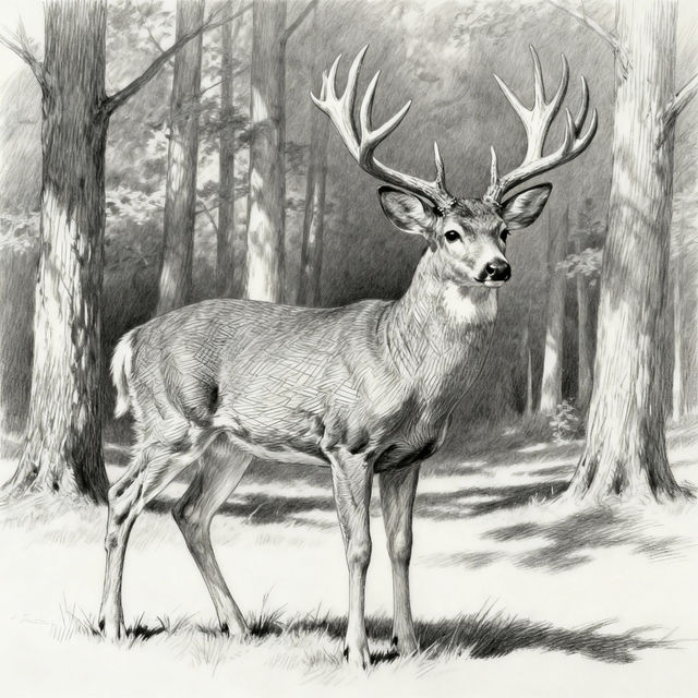 Whitetail Deer Drawings - AI Generated gallery