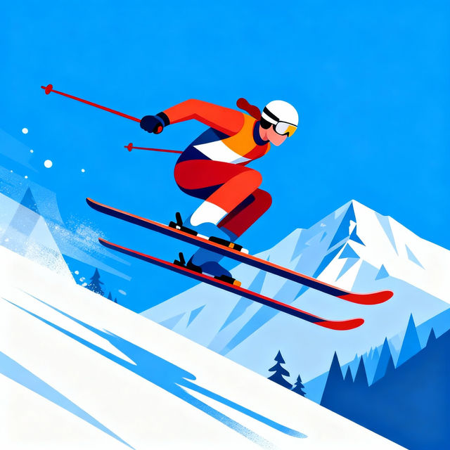 Skiing Clip Art - AI Generated gallery