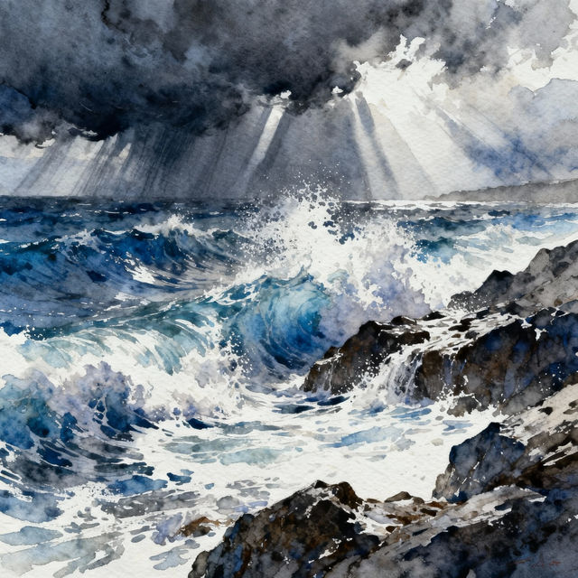 Ocean Waves Drawings gallery