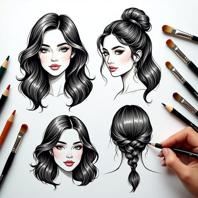 Hair Tutorial Drawing gallery
