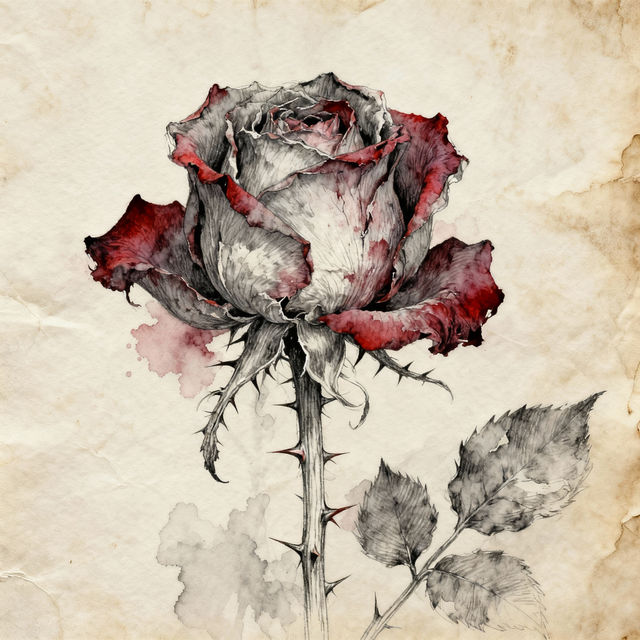 Dead Rose Drawings - AI Generated Art gallery