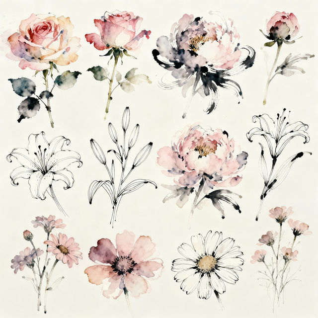 Easy Simple Flower Drawings gallery