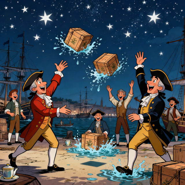 Boston Tea Party Cartoon Drawings gallery