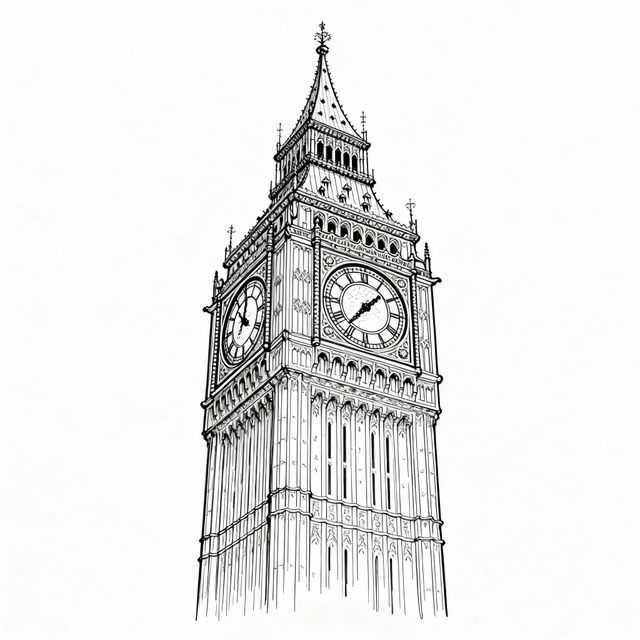 Big Ben Drawing Easy - AI Art gallery