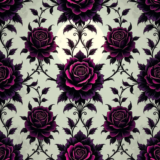 Gothic Floral Wallpaper - AI Generated gallery