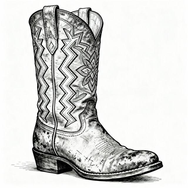 Cowboy Boot Drawings - AI Generated gallery