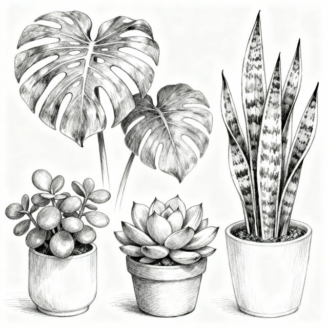 Plants Drawing Easy gallery