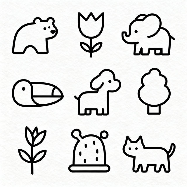 Cute Outline Drawings - Made With AI gallery