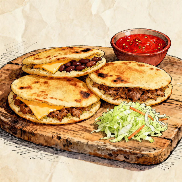 Pupusas Drawing gallery