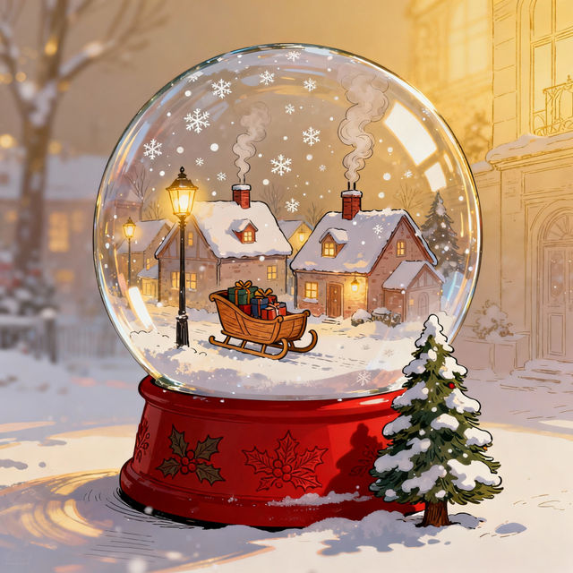Christmas Snow Globe Drawings gallery