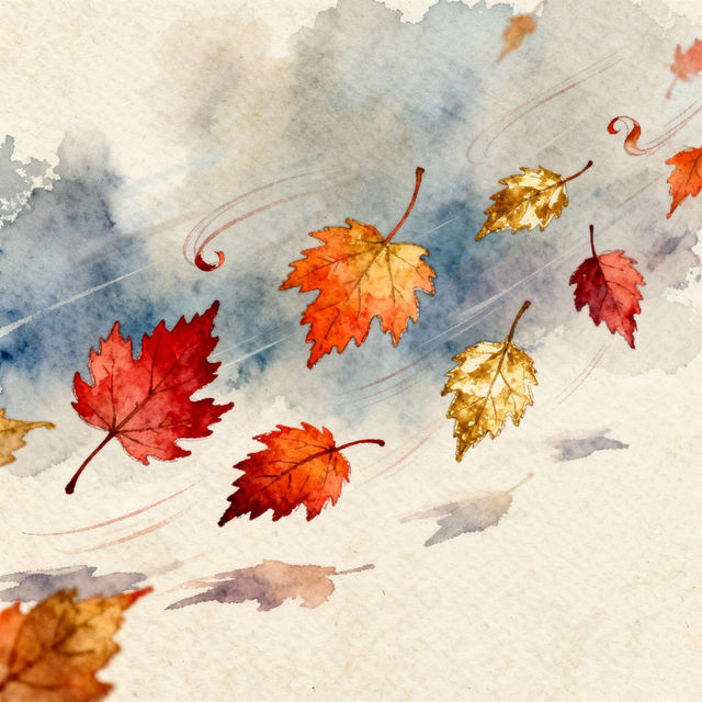 Leaves Falling Drawing - AI Art gallery