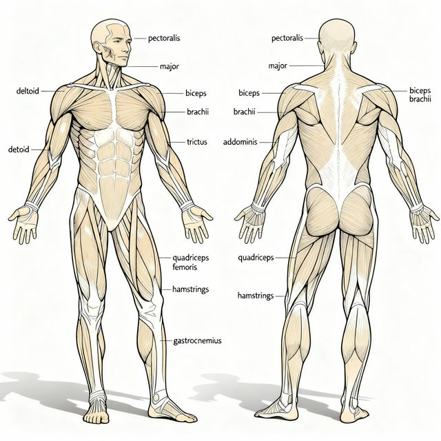 Muscular System Drawings - AI Generated gallery