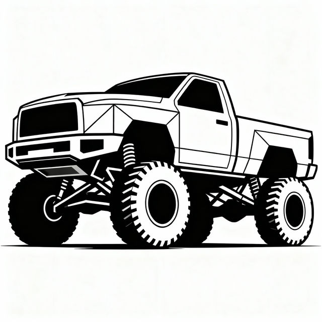 Outline Lifted Truck Drawings gallery