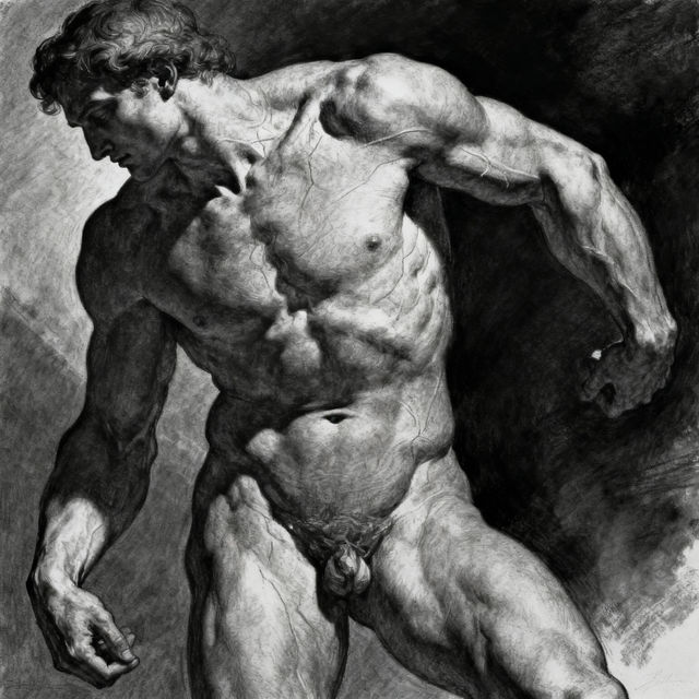 Muscular Drawings - AI Generated gallery