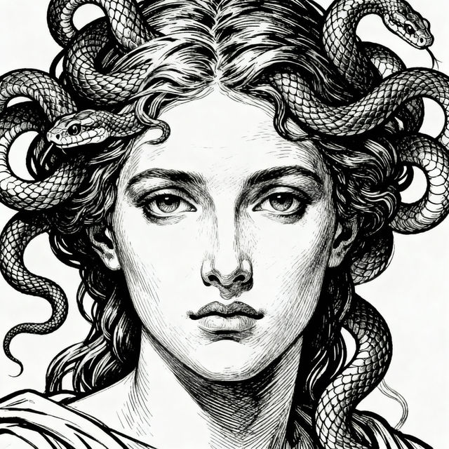 Medusa Drawings - AI Generated gallery