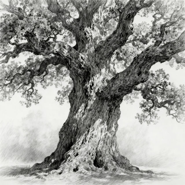 Pencil Beautiful Tree Drawing gallery