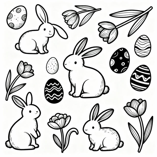 Easter Clip Art Black and White gallery