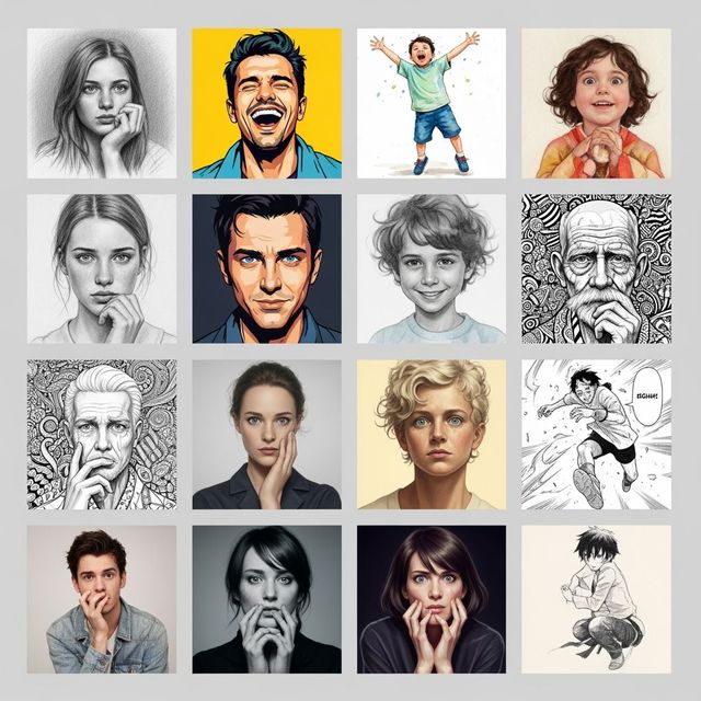 AI-Generated People Drawings gallery