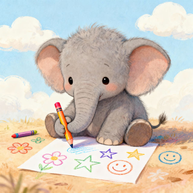 Cute Elephant Drawings gallery