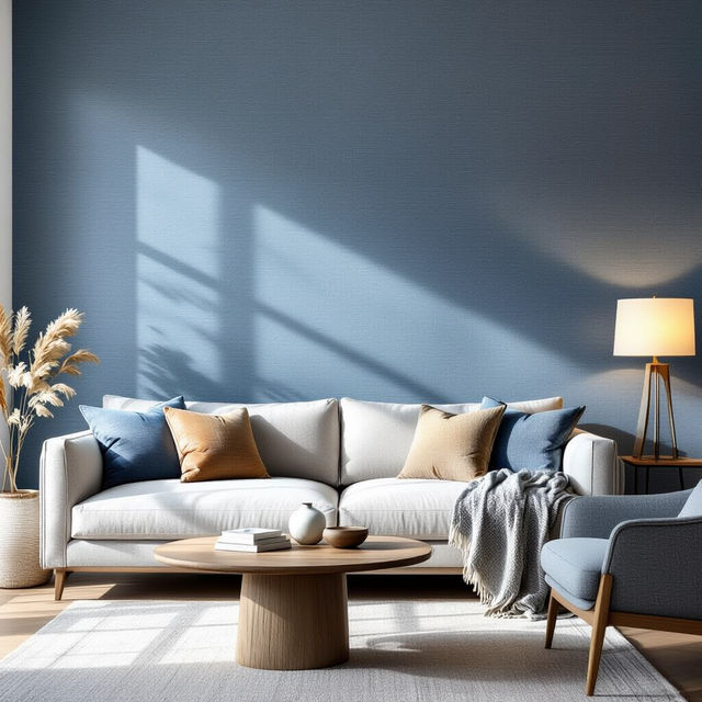 Blue Grasscloth Wallpaper - Made With AI gallery