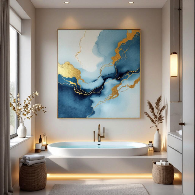 Bathroom Canvas Art - Made With AI gallery