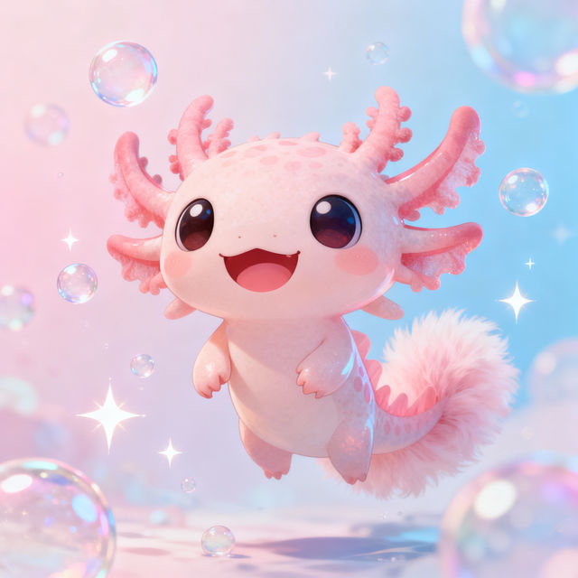 Kawaii Drawings: The Cutest Axolotl Art gallery