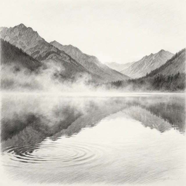 Lake Drawings - AI Generated Art gallery