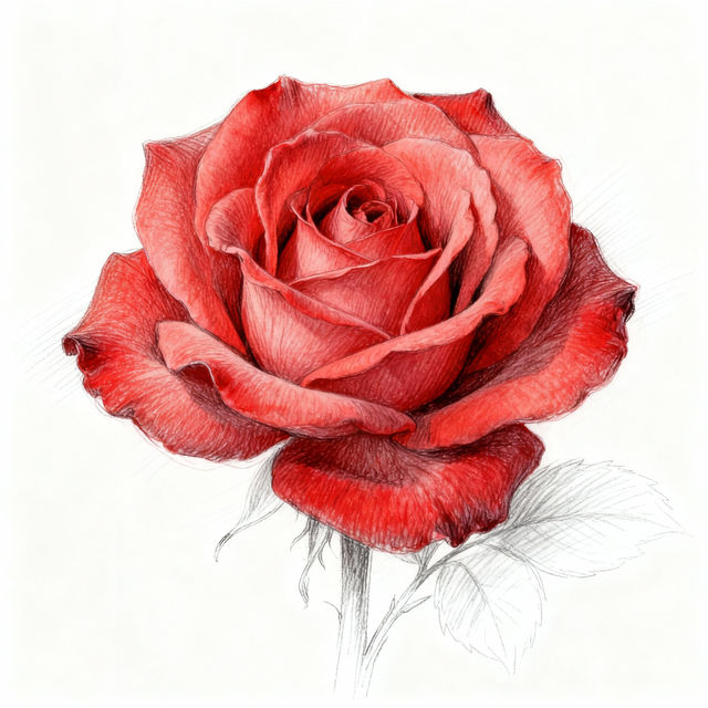 Pencil Rose Drawings - AI Generated gallery