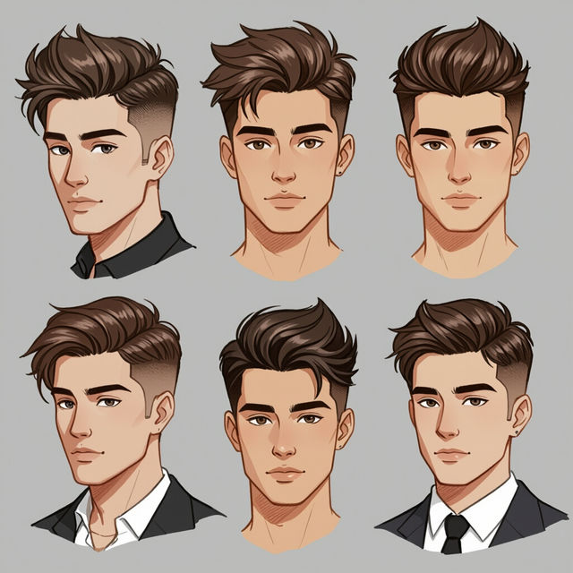 Male Hair Drawing Reference - AI Generated gallery