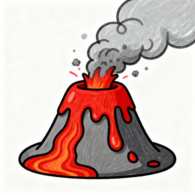 Easy Volcano Drawings - Made With AI gallery