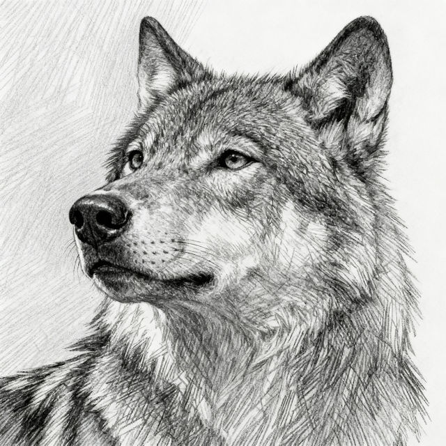 Gray Wolf Drawings - AI Generated gallery