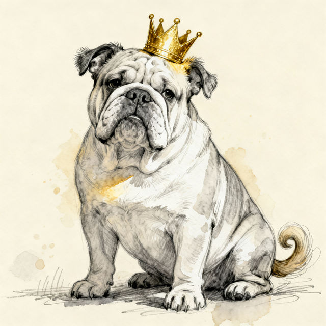 English Bulldog Drawings - AI Generated gallery