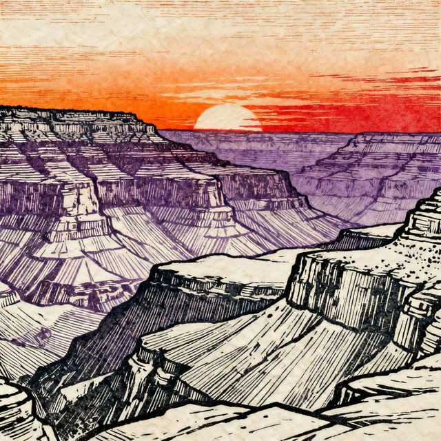 Grand Canyon Drawings - AI Generated Art gallery