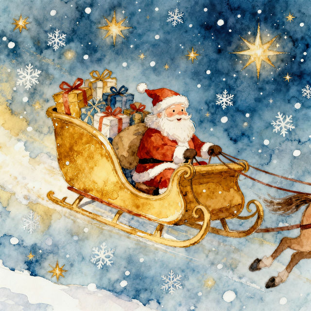 Santa Sleigh Drawings gallery