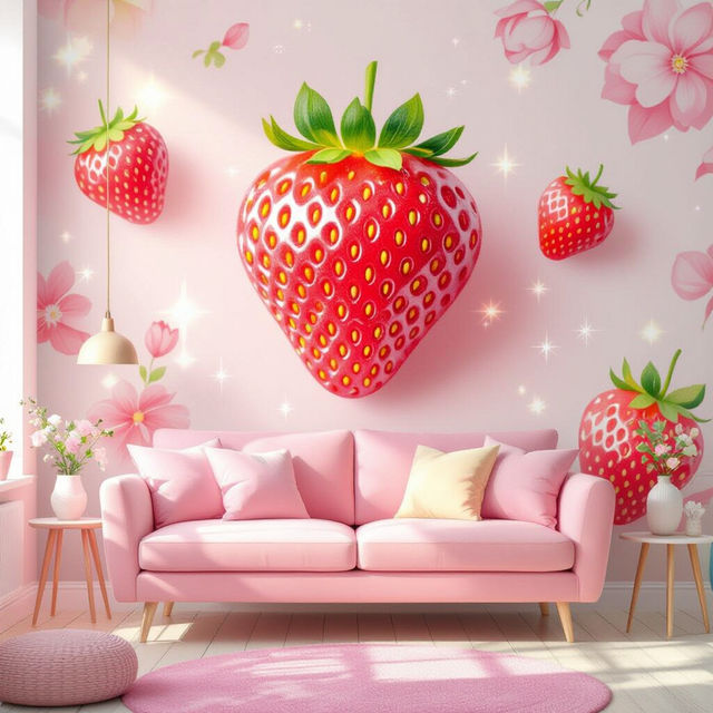 Pink Strawberry Wallpaper gallery