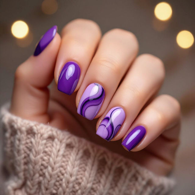 Simple Purple Nail Art gallery