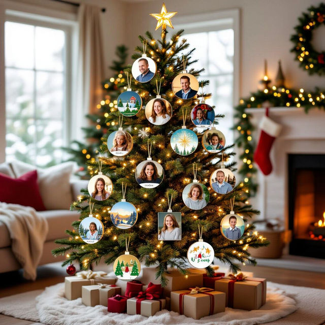 Christmas Tree Picture Ornaments - Made With AI gallery