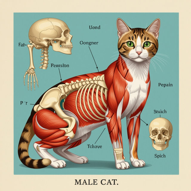 Male Cat Anatomy Pictures - AI Generated gallery