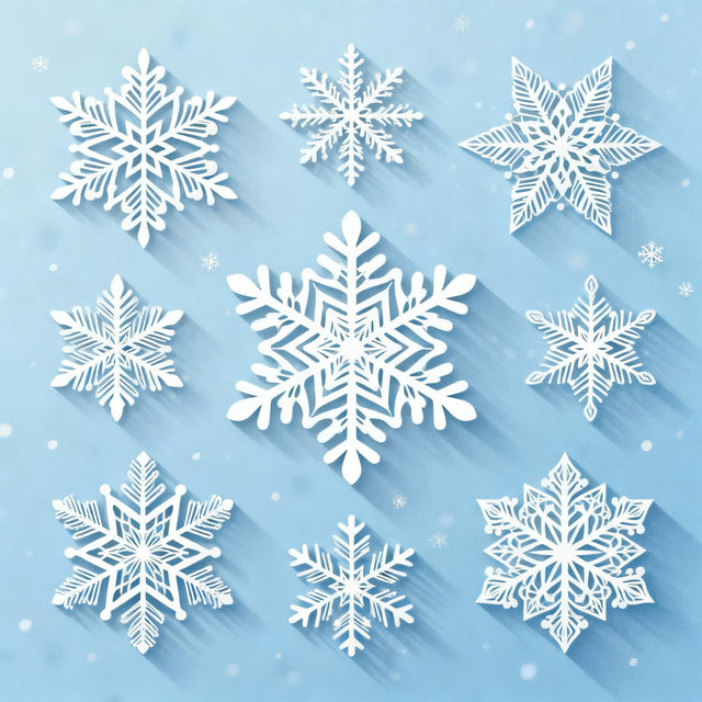 Snowflakes Clip Art - AI Generated gallery