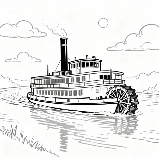 Steamboat Drawings - Easy AI Creations gallery