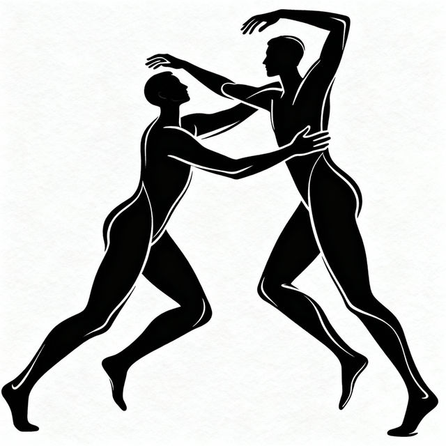 2 People Poses Drawing - AI Generated Art gallery